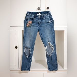 Silver Embroidered Jeans